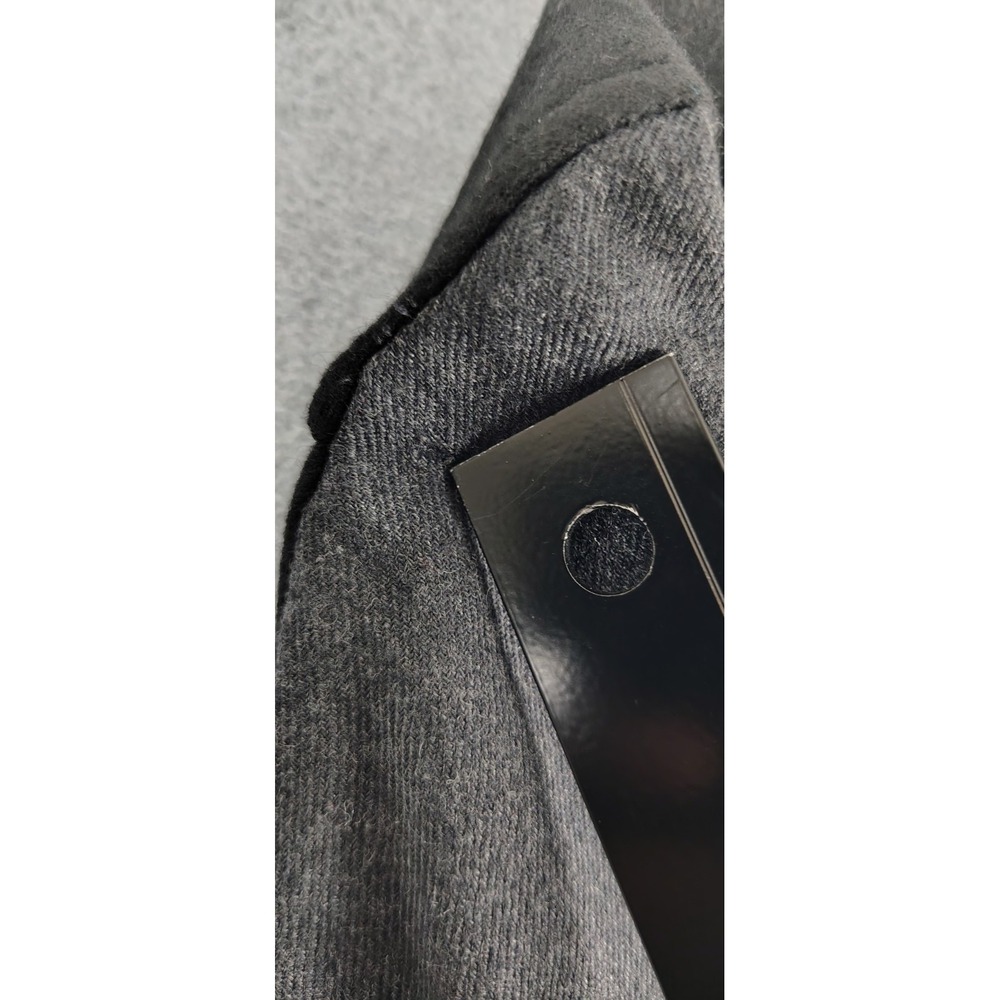 Williams & Kent  100% Wool Flannel Button Up Shirt Mens XXLarge Black Gray Flaw - Picture 8 of 11
